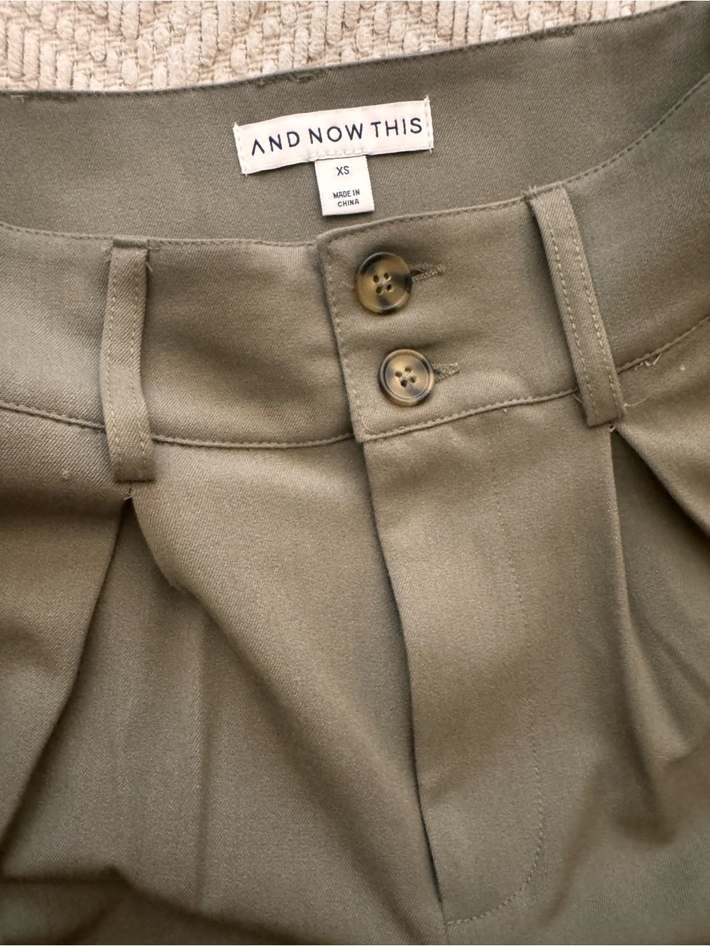 And Now This Olive Wide-Leg Pants